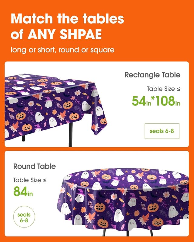 Thumbnail 1 de Pureegg Disposable Plastic Tablecloth 54 x 108 in