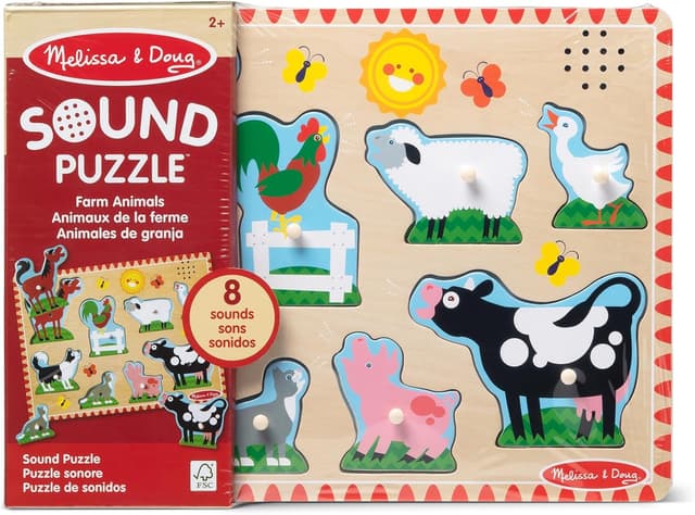 Thumbnail 6 de Melissa & Doug Sound Puzzle Bauernhoftiere, 8-teiliges Holz