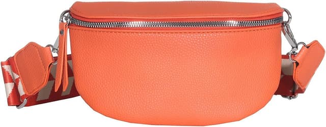 Detalle de Damen Bauchtasche 3-in-1 Umhängetasche / Crossbody / Schultertasche mit verstellbarem Gurt, 25 (Orange) – S