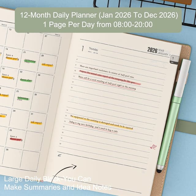 Detalle 2 de Agenda académica 2026 A5 día por página 14x21,5 cm