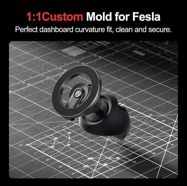 Detalle 2 de YONZEE Magnetic Phone Mount for 2024+ Tesla Model 3 Highland & 2025+ Model Y Juniper (360° rotation)