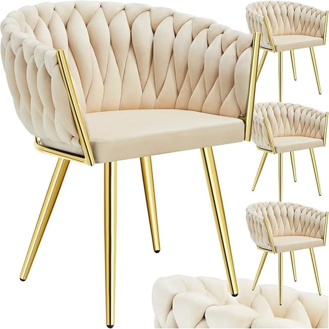 Detalle de TecTake® Juego de Sillas Acolchadas con Reposabrazos