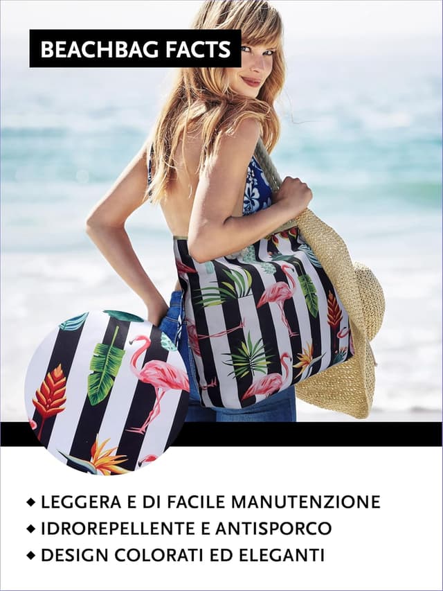 Detalle 1 de Borsa da spiaggia DonDon 58 x 38 x 18