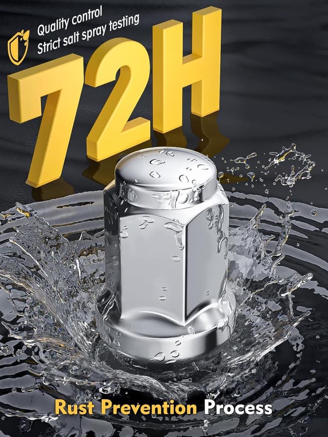 Detalle de MIKKUPPA 1/2-20 Chrome Closed End Lug Nuts (20 pcs) for select Jeep, Dodge, and Ford wheels