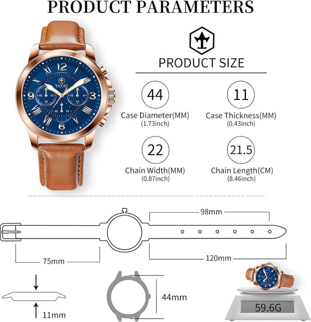 Detalle 2 de Taxau Herren-Armbanduhr mit Lederband