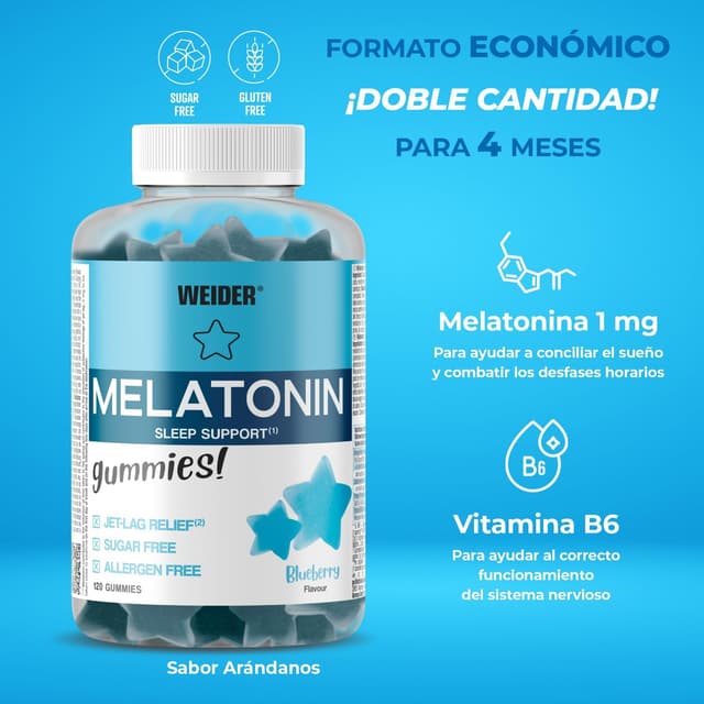 Thumbnail 2 de Weider Pack Melatonin 120 Gummies 1 mg