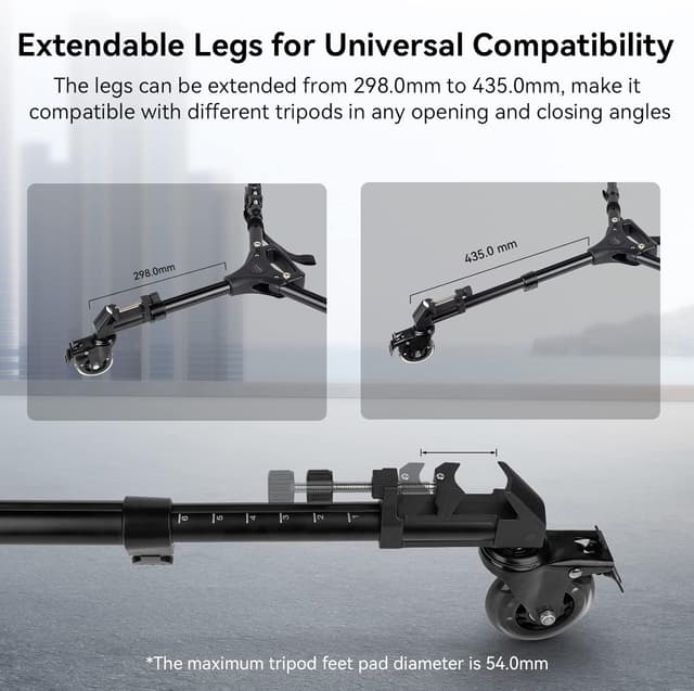 Detalle 2 de SmallRig Universal Photography Tripod Dolly 3986 (15kg load capacity)