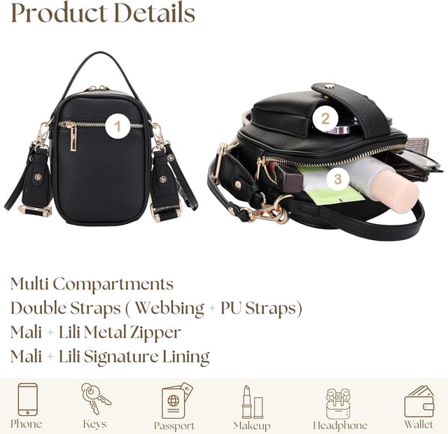 Thumbnail 3 de Mali+Lili Gail Vegan Leather Crossbody Bag 5"W