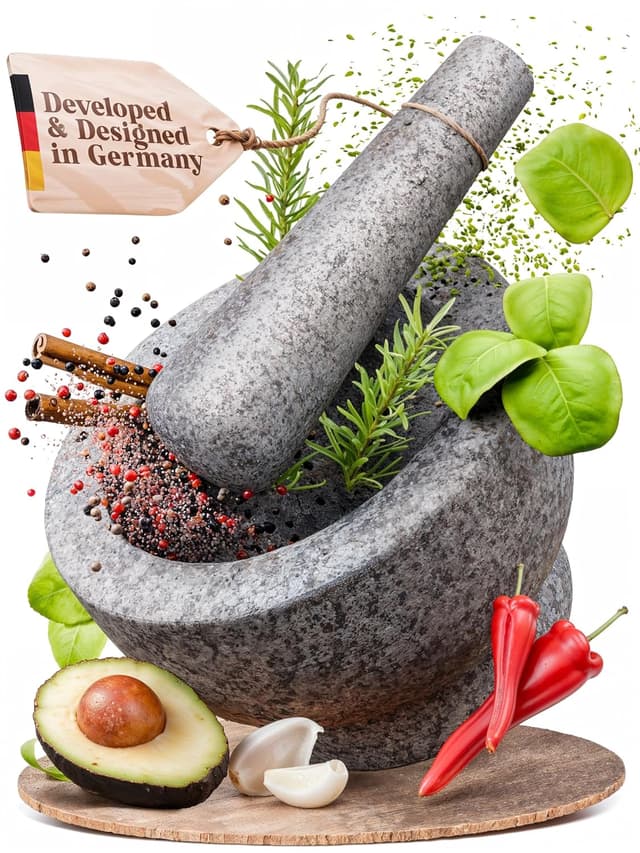 Detalle de ChefSofi 6 Inch Granite Mortar and Pestle
