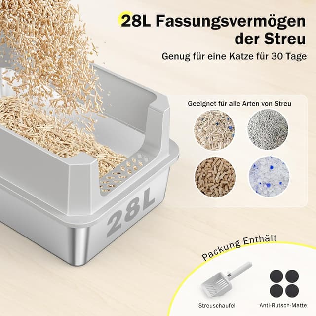 Thumbnail 6 de MIXJOY Katzenklo Edelstahl XL 37L Katzentoilette