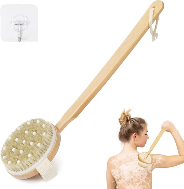 Detalle de AOOSU Brosse Dos Douche Bois 42 cm