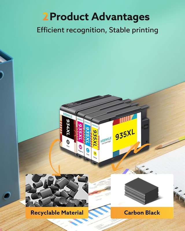 Detalle de KEENKLE 934XL/935XL cartucce compatibili HP 4-Pack (Nero Ciano Magenta Giallo) per OfficeJet Pro