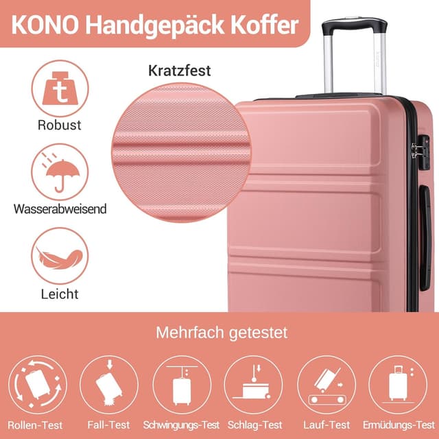 Detalle de KONO Koffer Trolley Reisekoffer mit 4 Rollen