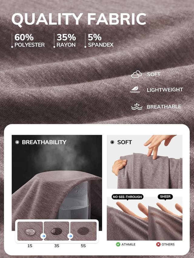 Detalle de ATHMILE Women’s V-Neck Short Sleeve T-Shirts (2026) — Cute Summer Casual Tees, S–XXL