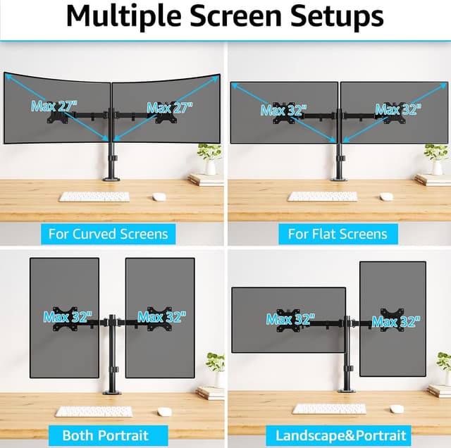 Detalle 2 de MOUNTUP Dual Monitor Stand 13–32 Inch