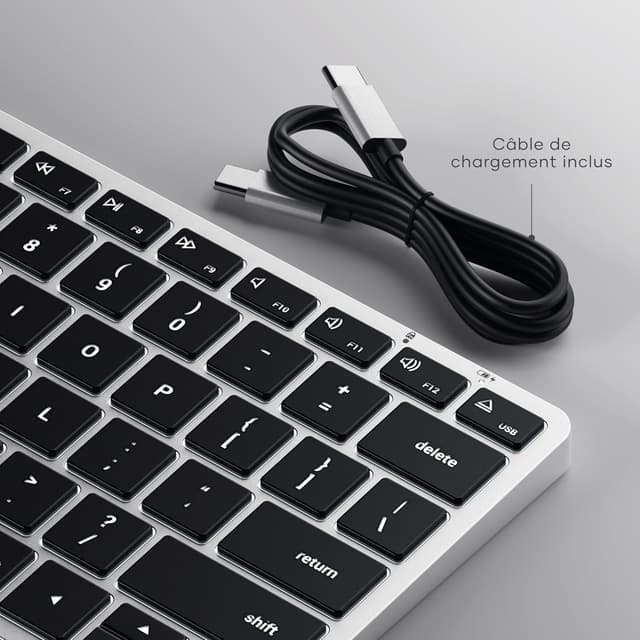 Detalle de Satechi Clavier sans fil X1 Bluetooth QWERTY US (aluminium) pour Mac, Windows et Android