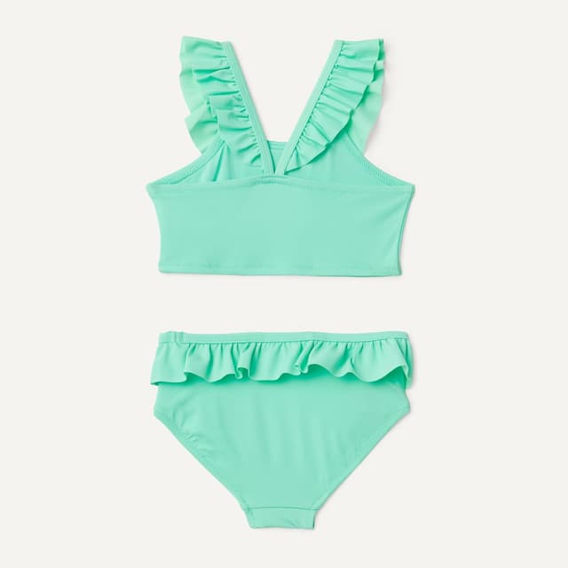 Detalle de Amazon Essentials Fille – Bikini deux pièces à volants, tissu extensible pour la nage