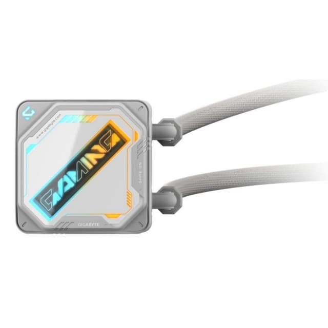 Detalle 2 de Gigabyte Gaming 240 ICE refrigeración líquida ARGB blanca de 240 mm con 2 ventiladores