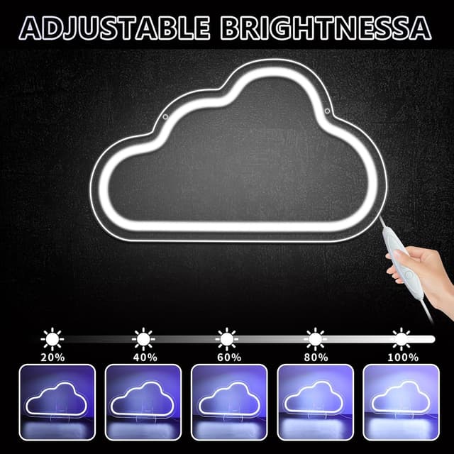 Detalle 2 de DWOOKE Wolken-LED-Neonlicht Tafel für Notizen