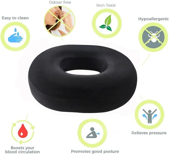 Detalle de Ecosafeter Orthopedic Ring Memory Foam Cushion (Donut Cushion) for Haemorrhoids & Coccyx Pain