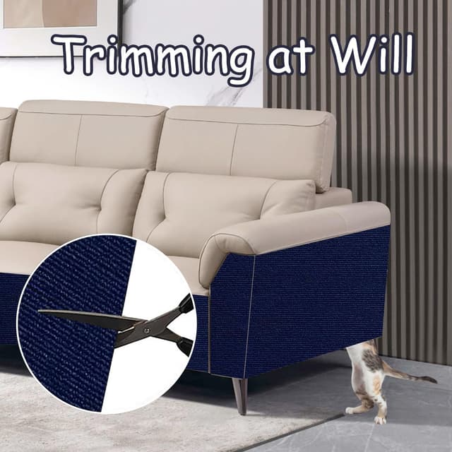 Detalle de Xynovate tappetino tiragraffi adesivo per gatti blu, riutilizzabile e tagliabile