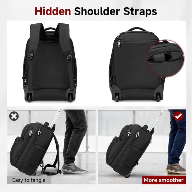 Thumbnail 5 de Vessgra Rolling Backpack 45L wheeled luggage backpack