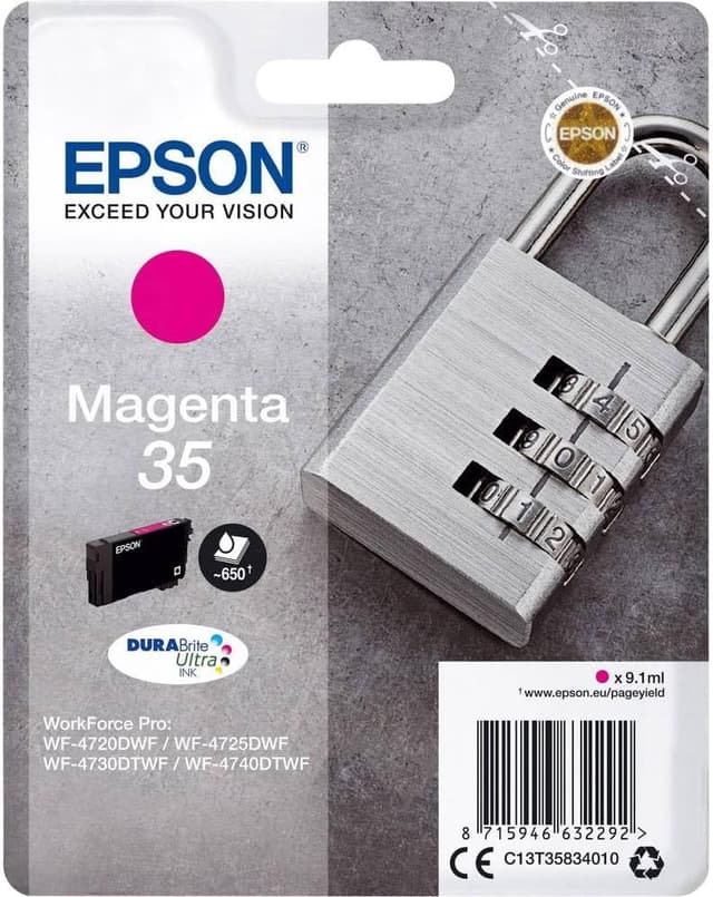 Detalle de Cartuccia Epson 35 Serie “Lucchetto” magenta originale DURABrite Ultra (formato Standard) per WF4720DWF