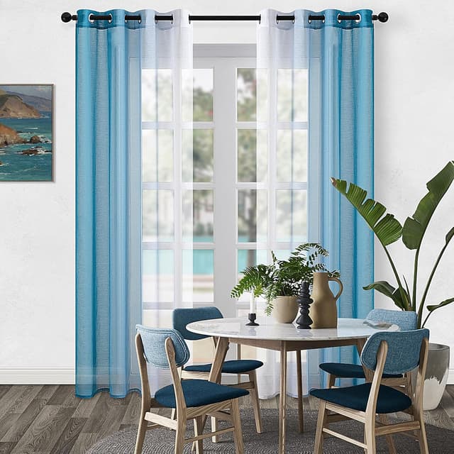 Thumbnail 7 de Topfinel Cortinas de Cocina Visillos Azules 🌿 140x160cm