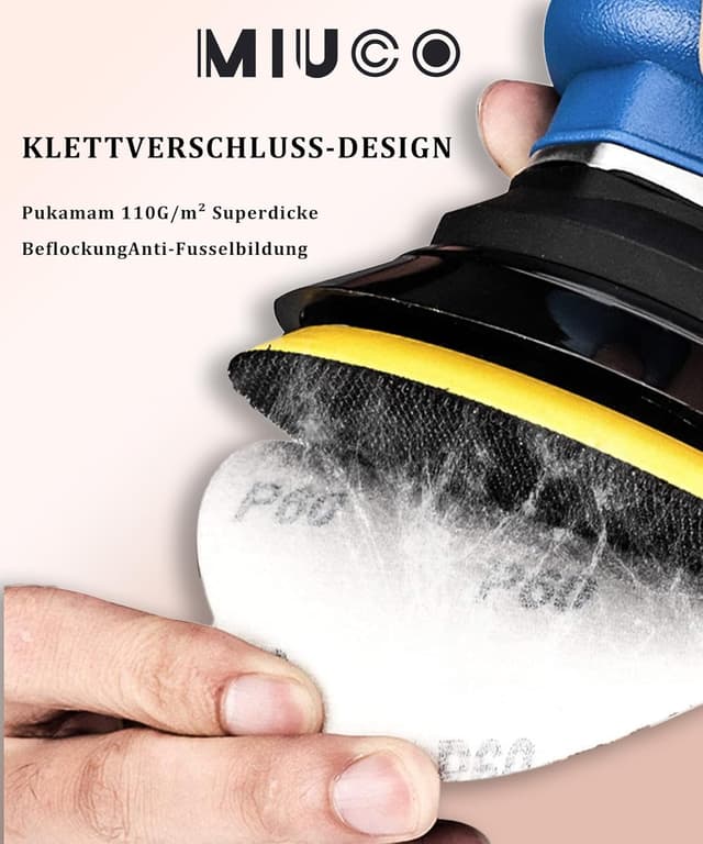 Detalle 2 de 125 mm Schleifpapier P220 mit Klett, 110 Stück