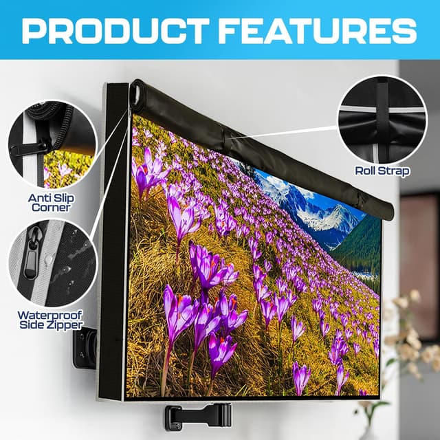 Detalle 2 de Outdoor TV Cover for 65-Inch TVs — Waterproof Weatherproof Enclosure for Outdoor Displays