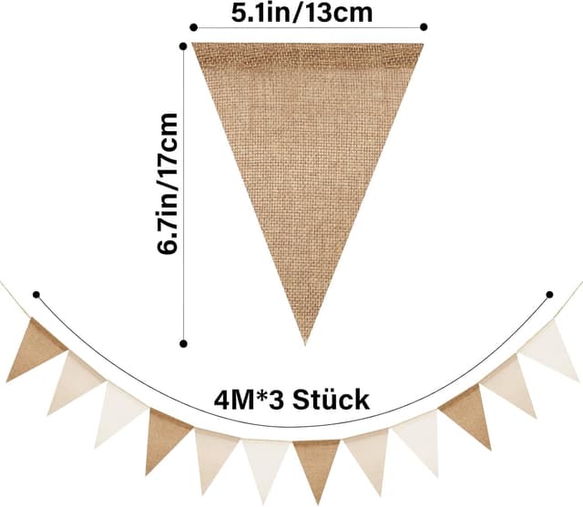 Thumbnail 1 de G2PLUS Wimpelkette 12 m Outdoor Braun Beige