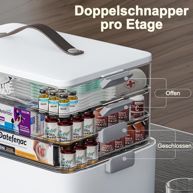 Thumbnail 2 de CTIME 4 Lagige Medikamentenbox Tragbar