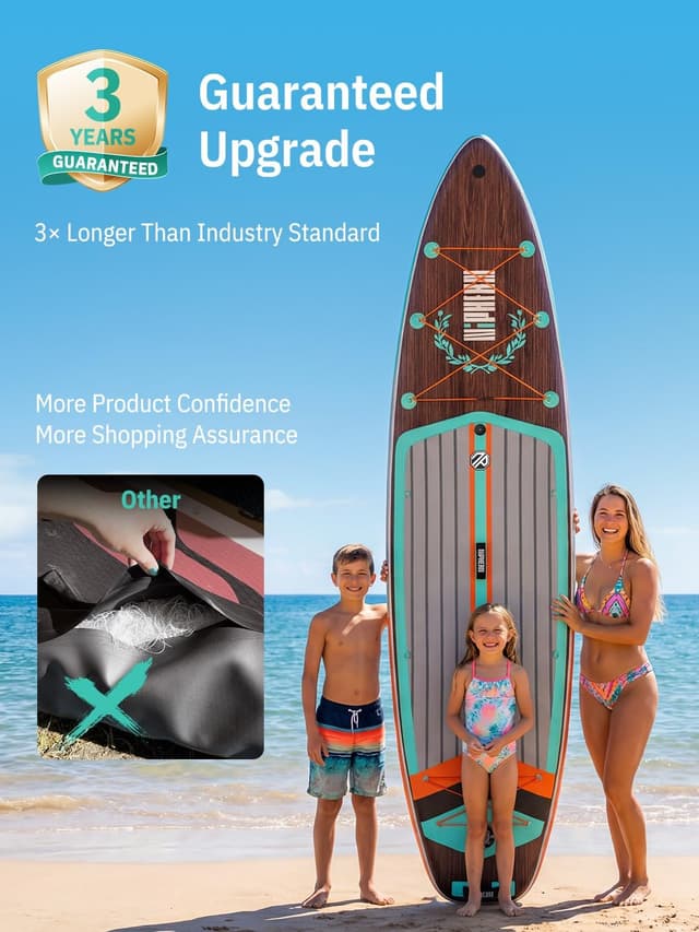 Detalle 2 de Niphean (Extra Large) Inflatable Paddle Board (SUP) for 2+1 People, 500 lbs Capacity with Accessories