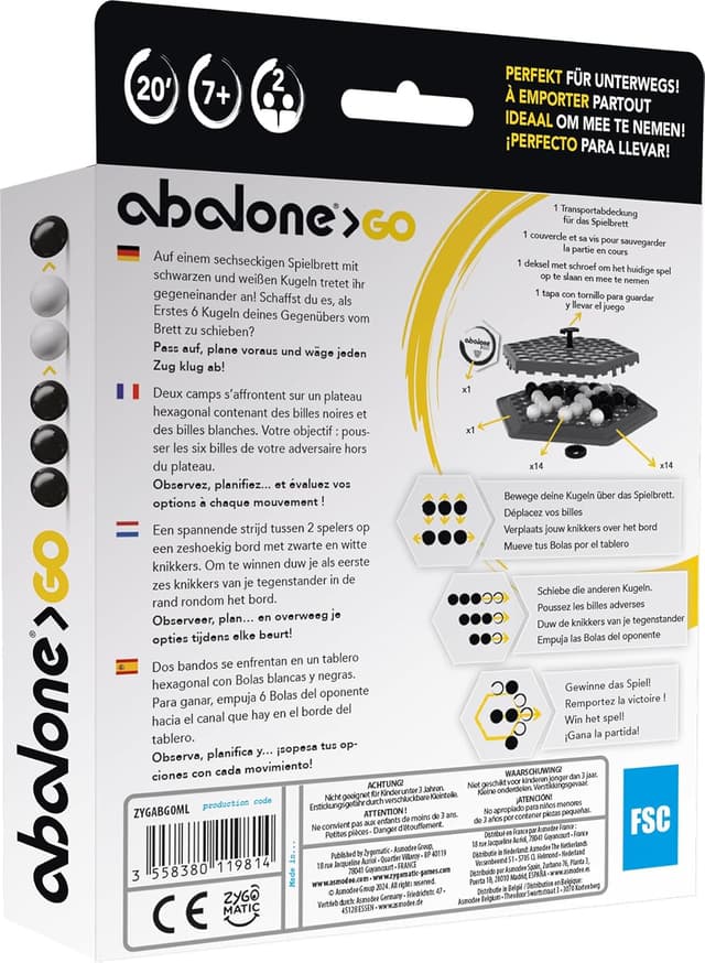 Thumbnail 3 de Asmodee Abalone GO Jeu de Stratégie pour 2 Joueurs