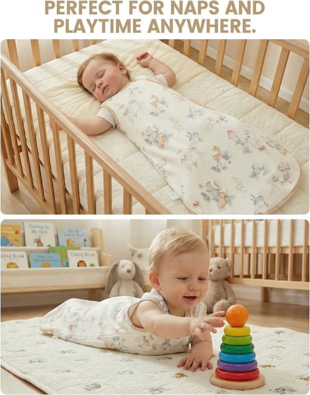 Detalle de WYTbaby 2er Pack Baby-Schlafsack 1,5 Tog aus 100% Baumwolle (0–24 Monate)