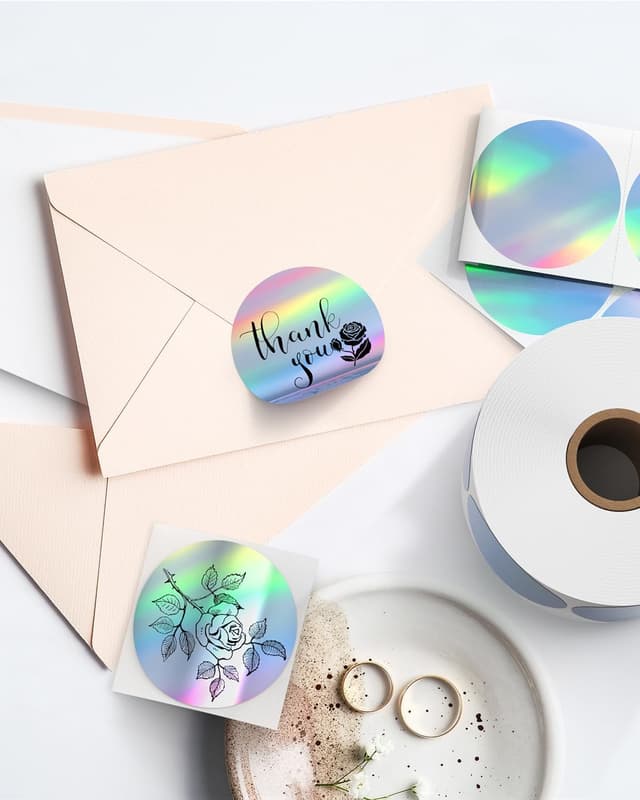 Detalle de MUNBYN holographic thermal labels 400