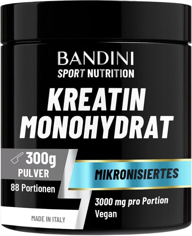 Detalle de BANDINI Creatin Monohydrat 300 g (88 Portionen) – 3.000 mg pro Dosis, mikrofein & geschmacklos