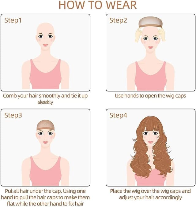 Detalle 2 de URAQT Wig Caps en filet pour perruque (lot de 8, neutres) – bonnets unisex