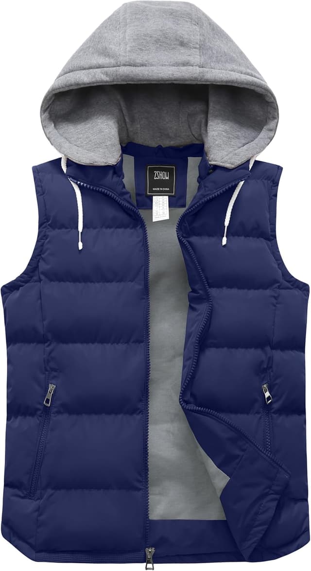 Detalle 2 de ZSHOW Men's Lightweight Hooded Padded Vest