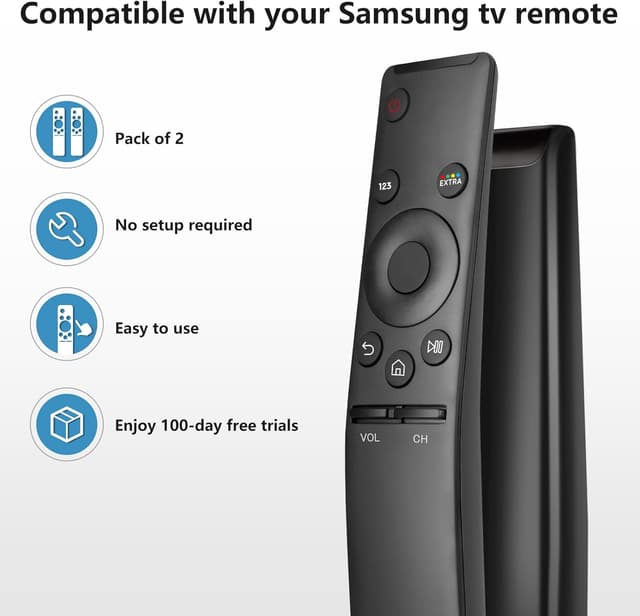 Detalle 2 de Universal Samsung TV Replacement Remote (Pack of 2) for Frame, Serif, Curved QLED & Smart TVs