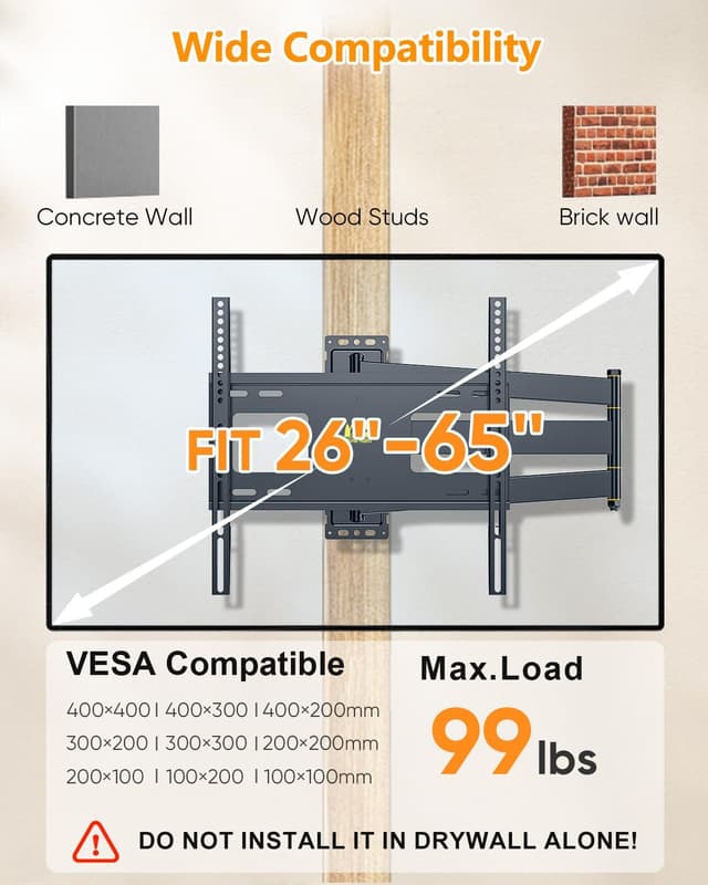 Detalle 2 de TV wall bracket 840mm long reach