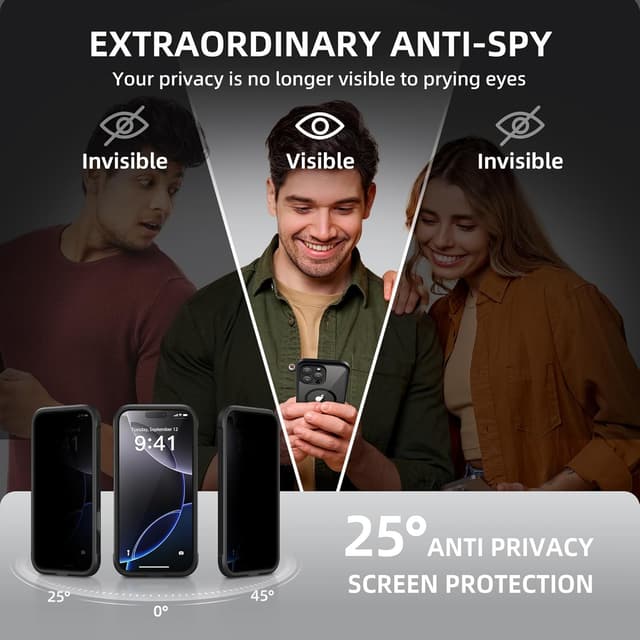 Detalle 2 de BERFY iPhone 16 Pro Max privacy case 6.9"