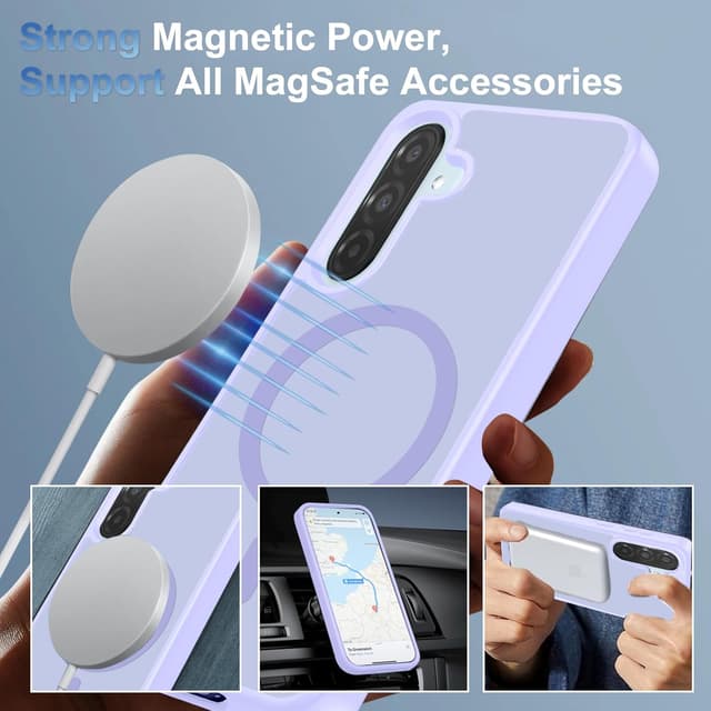 Detalle de Czyoa coque magnétique TPU + protection écran et caméra pour Samsung Galaxy A17 5G/4G (violet clair)