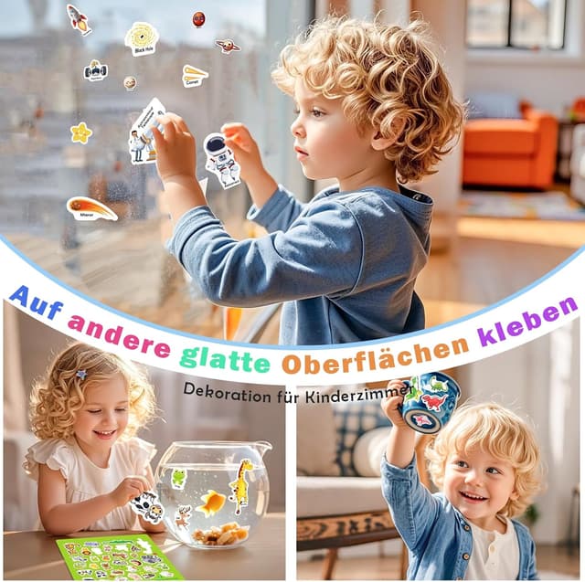 Thumbnail 3 de GUYUCOM 4 Pack Wiederverwendbares 3D-Stickerbuch für Kinder