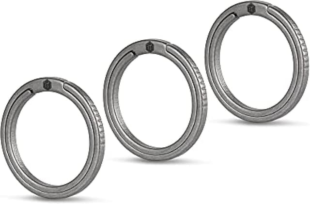 Thumbnail 6 de KeyUnity titanium flat key rings with side-push quick release for key carabiner (S/M/L variants)