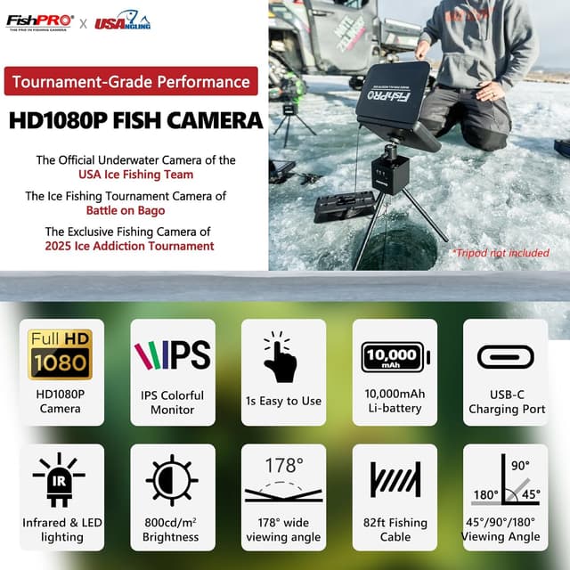 Thumbnail 3 de NO.1 FishPRO 2026 1080P Underwater Fishing Camera 25m 🎣