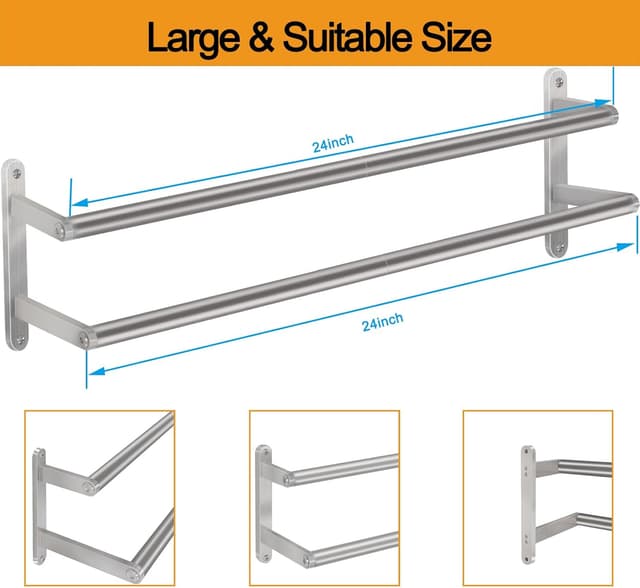 Thumbnail 6 de JIAPAIDUO 60cm Double Towel Rail