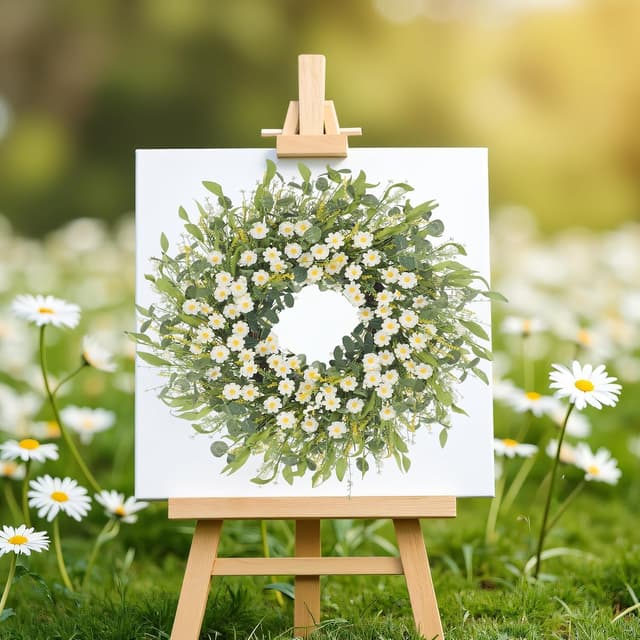 Detalle de LOKEISNA Summer Wreath 24" White Daisy 🌼