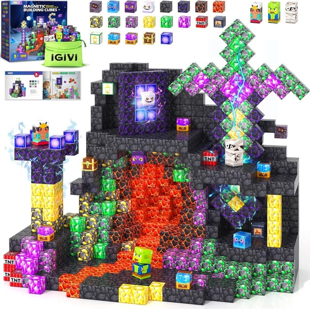 Thumbnail 6 de Build Mine Magnetic Building Blocks 100PCS 🧩