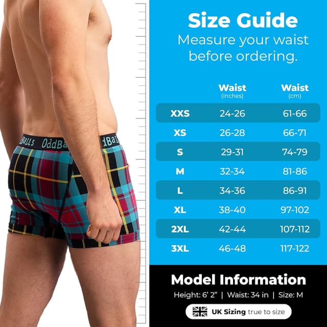 Detalle de OddBalls Men’s Boxers Multipack (3) – Classic Fit Cotton Boxer Briefs with Elastic Waistband